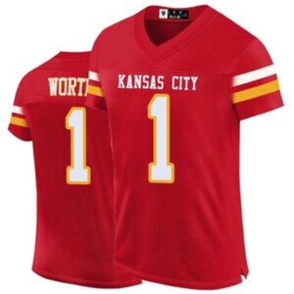 Mens Youths Kids Xavier Worthy Red Vapor Stitched Jersey - Picture 1 of 4